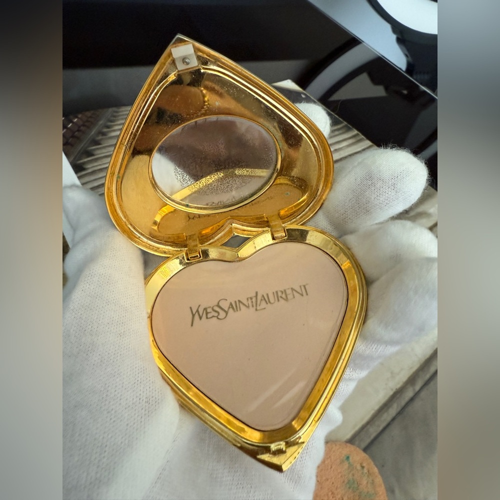 LOT 2233 18K gold plated jewel YSL Vintage POWDER case mirror Robert Goossens - Picture 10 of 17